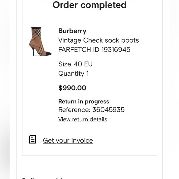 AUTHENTIC BURBERRY Vintage Check Sock Bootie Sz40 - Picture 4 of 4